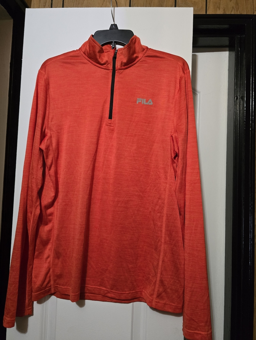 Fila Men's Bright Orange Performance Quarter-Zip Lightweight Pullover Size Large